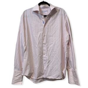Robert Graham Pink White Striped Button Down XL
